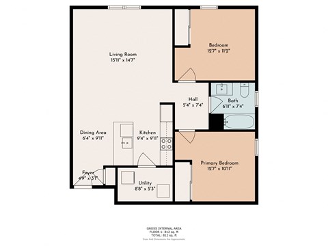 a floor plan of a bedroom apartment